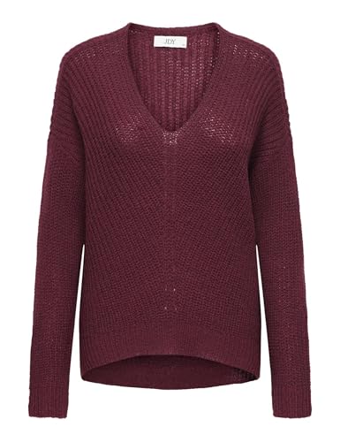 JDY Damen Jdynew Megan L/S KNT Noos Strickpullover Mit V-Ausschnitt, Cabernet, M EU JDY Damen Jdynew Megan L/S KNT Noos Strickpullover Mit V-Ausschnitt, Cabernet, M EU