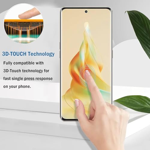 Image of STP FEEL UV Premium Tempered Glass Screen Protector Guard For Oppo Reno 8T 5G (6.7 Inch, Pack of 1) Full Adhesive UV Curved Case Friendly HD Clarity with easy installation kit for Smartphone