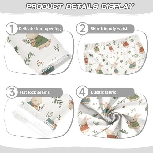 Girls' Athletic Leggings Ankle Length Yoga Dance Pants Kids Teen 4T Rabbit Wearing Long Sleeves3