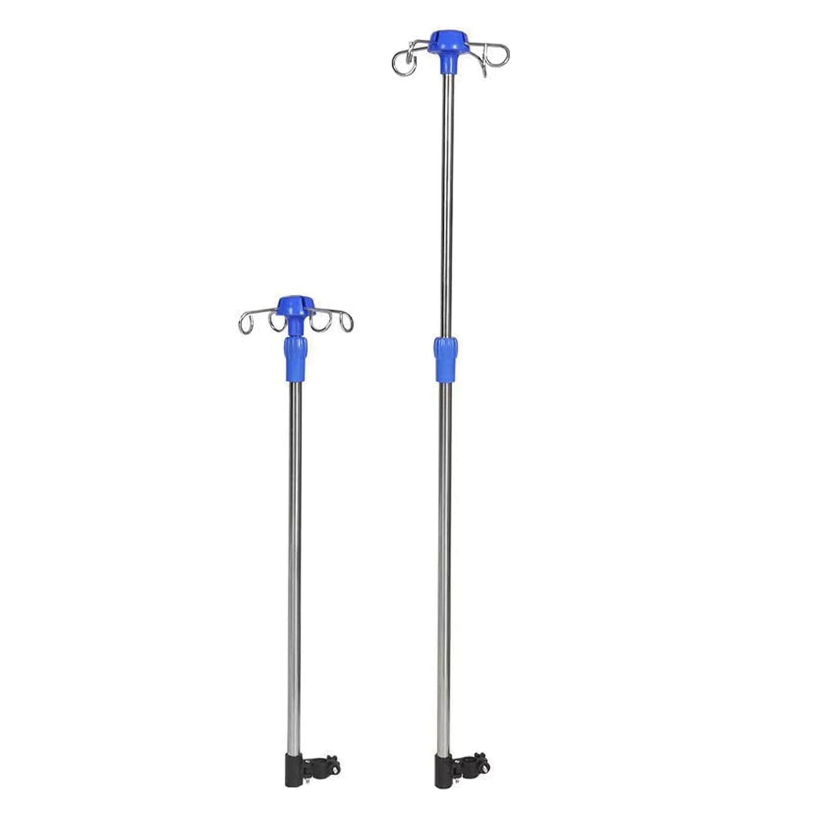 Soporte IV de Acero Inoxidable para Silla de Ruedas, Soporte para Bolsa IV, 4 Ganchos, Soporte para infusión Ajustable en Altura, 2 uds.