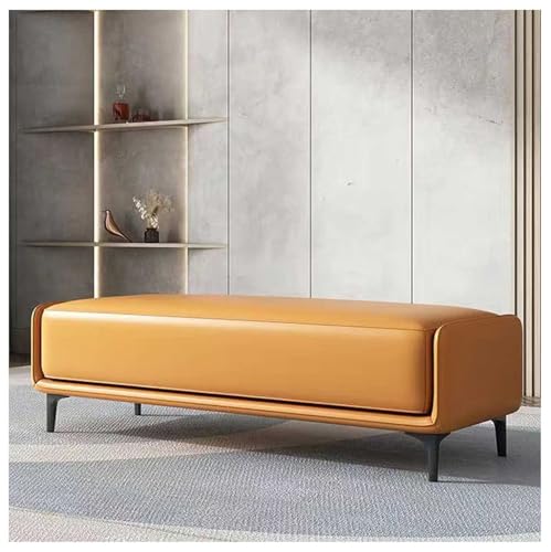 MSHGSKU Elegante Banco otomano marrón de Almacenamiento de 100x40x45cm Dormitorio, la Sala de Estar o la Entrada. Reposapiés Multifuncional y Espacio para Guardar Zapatos