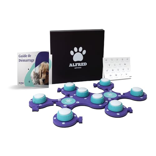 Éducation pour animaux avec la Méthode Alfred : 8 buzzers et 2 tapis pour votre intérieur