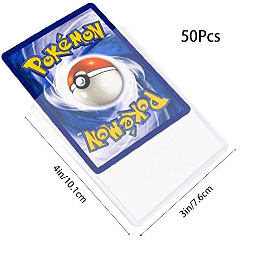 Jolbndcv 50 Sheets Topload Card Holder Top Loader Cards Trading Card Sleeves for Baseball Football Basketball Hockey Golf 3" x 4" Clear - Thumbnail 4