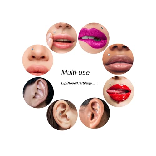 Aumeo 18G 16G Labret Jewelry Flat Back Nose Lip Rings Studs Stainless Steel Tragus Forward Helix Medusa Ashley Lip Monroe Labret Piercing Jewelry for Women4