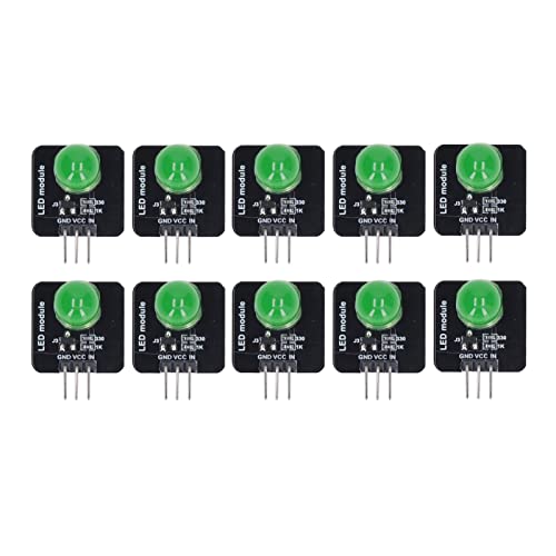 10Pcs LED Module,10mm 3.3V?5V Decorative Light Board Chip Bulb for Home Decoration (MRB050B Green)