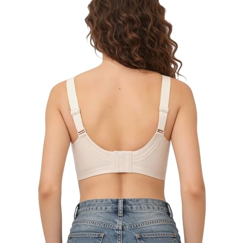 Push Up Jelly Bra Beige M Wireless Full Coverage Mesh Breathable Lift Bras Wide Straps Seamless Everyday Bralette - image 2