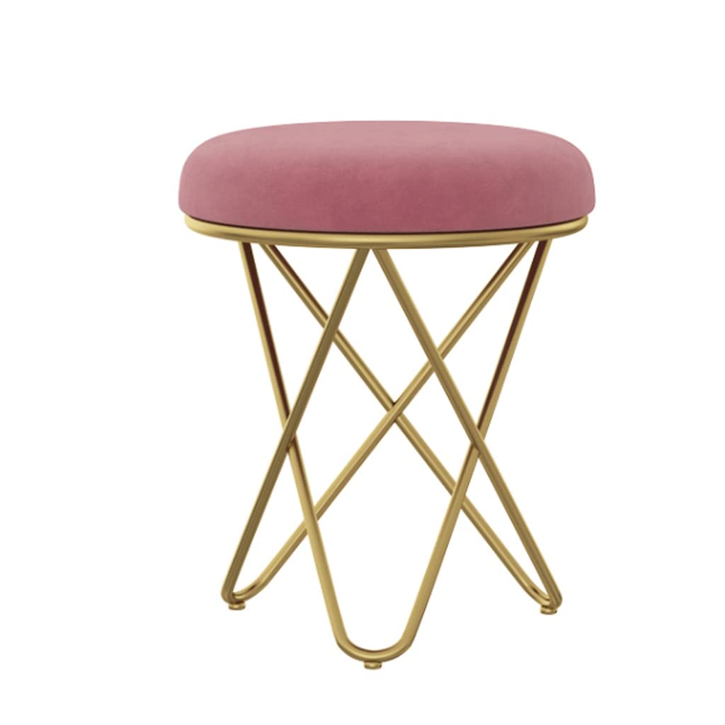 Repose-Pieds Iron Art CHEWYNP avec Tabouret Rond en Éponge pour Coiffeuse de Salon à la Maison
