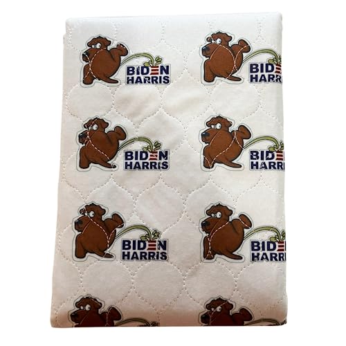 Image of Two Large Pads 2024 Biden Harris Washable Pee Pads for Dogs Pack of Two Reusable Washable Dog Pee Pads Non Slip playpen Crate Pads and After Bath Dry for Medium and Large Dogs (Large 34 in by 52 in)