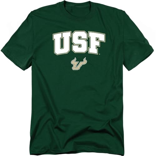 LOGOVISION University of South Florida Arch Logo Unisex Adult T Shirt, Hunter Green, Medium