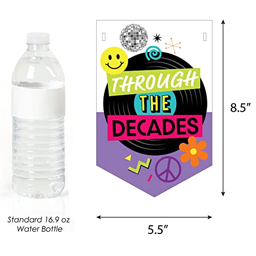 Image of Big Dot of Happiness Through the Decades - Party Bunting Banner, Theme 50s, 60s, 70s, 80s, 90s Nostalgia, Wall Sign for Parties, Through the Years Decorations (Pack of 3)