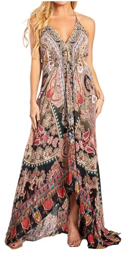 Image of Sakkas Lizi 2025 Womens Maxi High-Low Halter Handkerchief Long Dress Beach Party