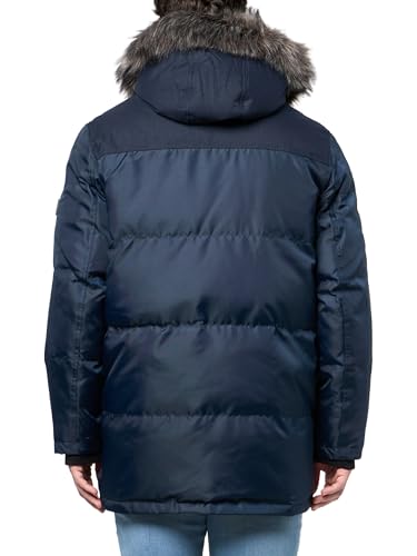 Image of Andrew Marc Men's Outerwear Tripp Mixed Media Faux Fur Hooded Parka
