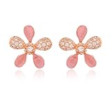 Crystal Flower Burst Stud Earirings - Elegant Hypoallergenic Small Sterling Silver Sparkly CZ Cubic