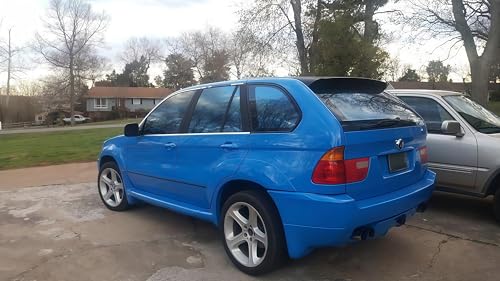 Image of LZLRUN High Gloss Vinyl Realistic Paint Wrap Roll Car Sticker Film Decal Bubble Free Come with Installation Tool Set (Medium Blue, 1ft x 5ft)