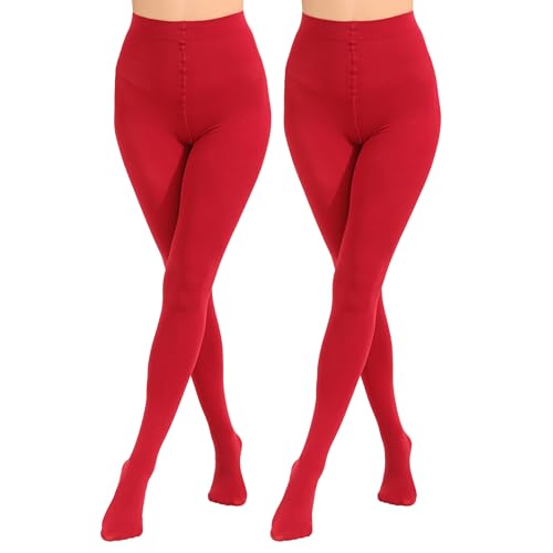 Image of Paralinda 2 Pairs Women's Solid Color Tights 80D, Soft Opaque Microfiber Tights