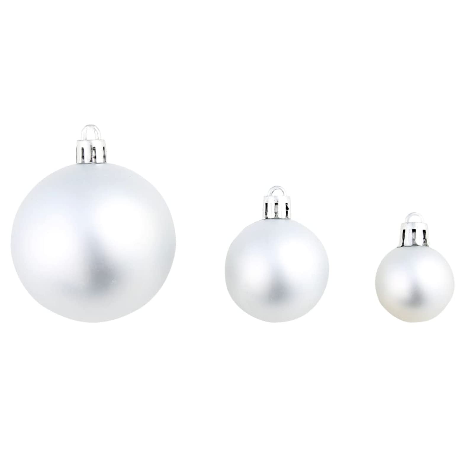 ARKEM 100-tlg. Weihnachtskugel-Set 3/4/6 cm Silbern Weihnachtsdeko HäNgend WeihnachtsanhäNger Personalisiert