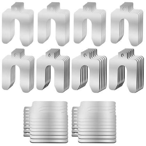 MUZIK 56 Piece 304 Stainless Steel Shim Kit – 2"x2" Slotted Shims (0.001"-0.075") for Leveling, CNC, Automotive & Marine – Precision Laser-Cut Metal Shims with Safety Hole