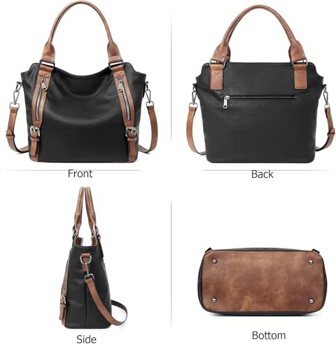 Image of INOVERA (LABEL) Faux Leather Shoulder Hobo Bags for Women and Girls - Stylish Ladies Handbag Purse with Long Strap