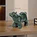 gemshan Green Natural Jade Bear Figurine - Hand Carved Feng Shui Animal Sculpture for Home Office Decor, Wealth Luck & Good Fortune Gift