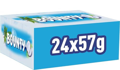 Bounty Coconut & Milk Chocolate Box Bulk Chocolate Bars Duo 24 x 57g | Bounty Lovers with Desiccated Coconut | Chirstmas Pack | Ideal for Office and Gifts | Sold by Essential Products