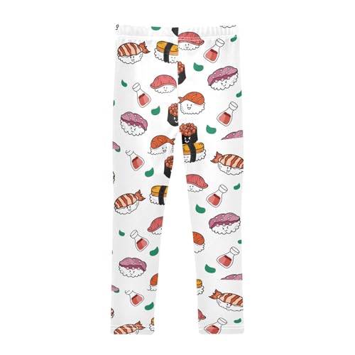 ZZKKO Girls Leggings Japanese Food Pattern Toddler Girls Clothes Leggings for Girls Toddler Girls Leggings 3-4T2