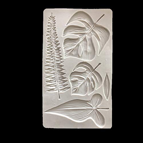 Molde de silicona para decorar pasteles hojas tropicales miniatura 4