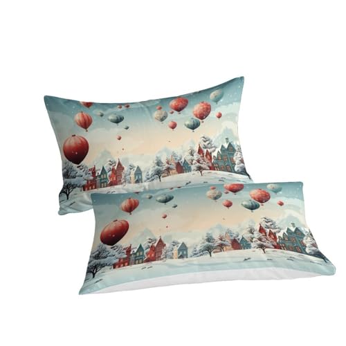 Montgolfière housse de couette hypoallergénique 3D avec fermeture éclair pour lit King - 5