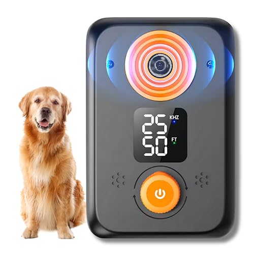 DORSUM Ahuyentador de Perros Potente con Ultrasonidos, Dispositivo Antiladridos para Perros, Anti Ladridos para Perros Vecinos, Repelente Perros Valla Invisible Perros Alcance hasta 15m