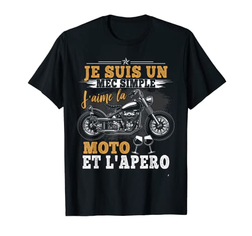 Homem Motard - presente para moto t-shirt, Preto, S