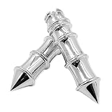 HTTMT TRHB110-1''- Motorcycle Chrome Skeleton Spike 1' 25mm Hand Grips Compatible with Shadow 750 Spirit Aero ACE/Harley Davidson Road King