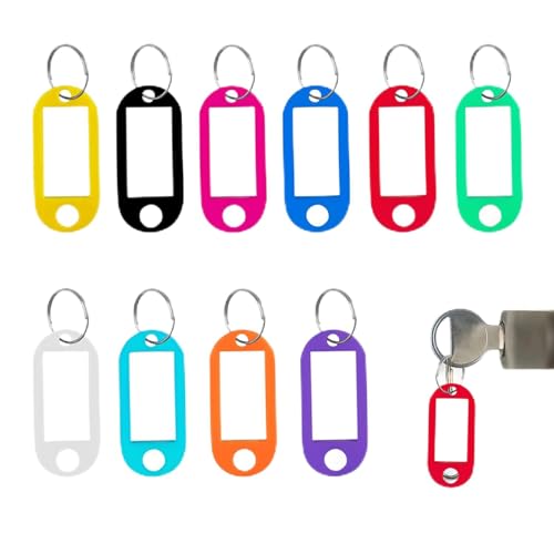 ZoeTekway Lot de 10 porte-clés, inscriptibles, colorés, avec porte-clés, pour valise, pendentif