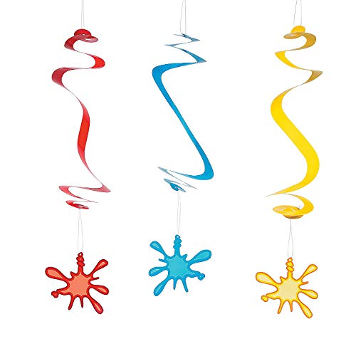 Fun Express Artist Paint Splat Hanging Swirls - 12 ct
