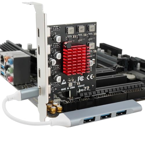 Image of SaiRetail.Com PCIE USB 3.1 GEN2 Type-c Expansion Card,10Gbps PCI Express 3.0 1X to Type C Connector for Windows 10 /8