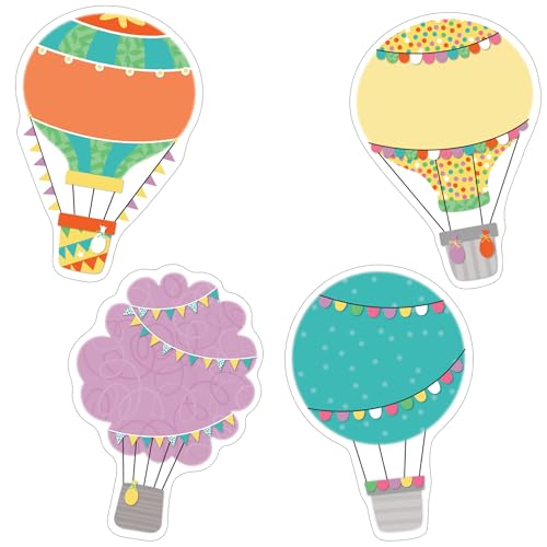 Image of Carson Dellosa 36-Piece Pastel Hot Air Balloon Decorations, Colorful Cardstock Cutouts for Back to School, Bulletin Board, Name Tags, Classroom Decor, Teacher Supplies for Elementary and Preschool