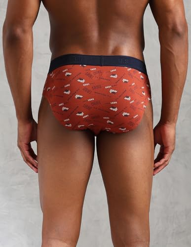 Image of U.S. Polo ASSN. Mens OEB16 Low Rise Printed Underwear Briefs - Pack of 3