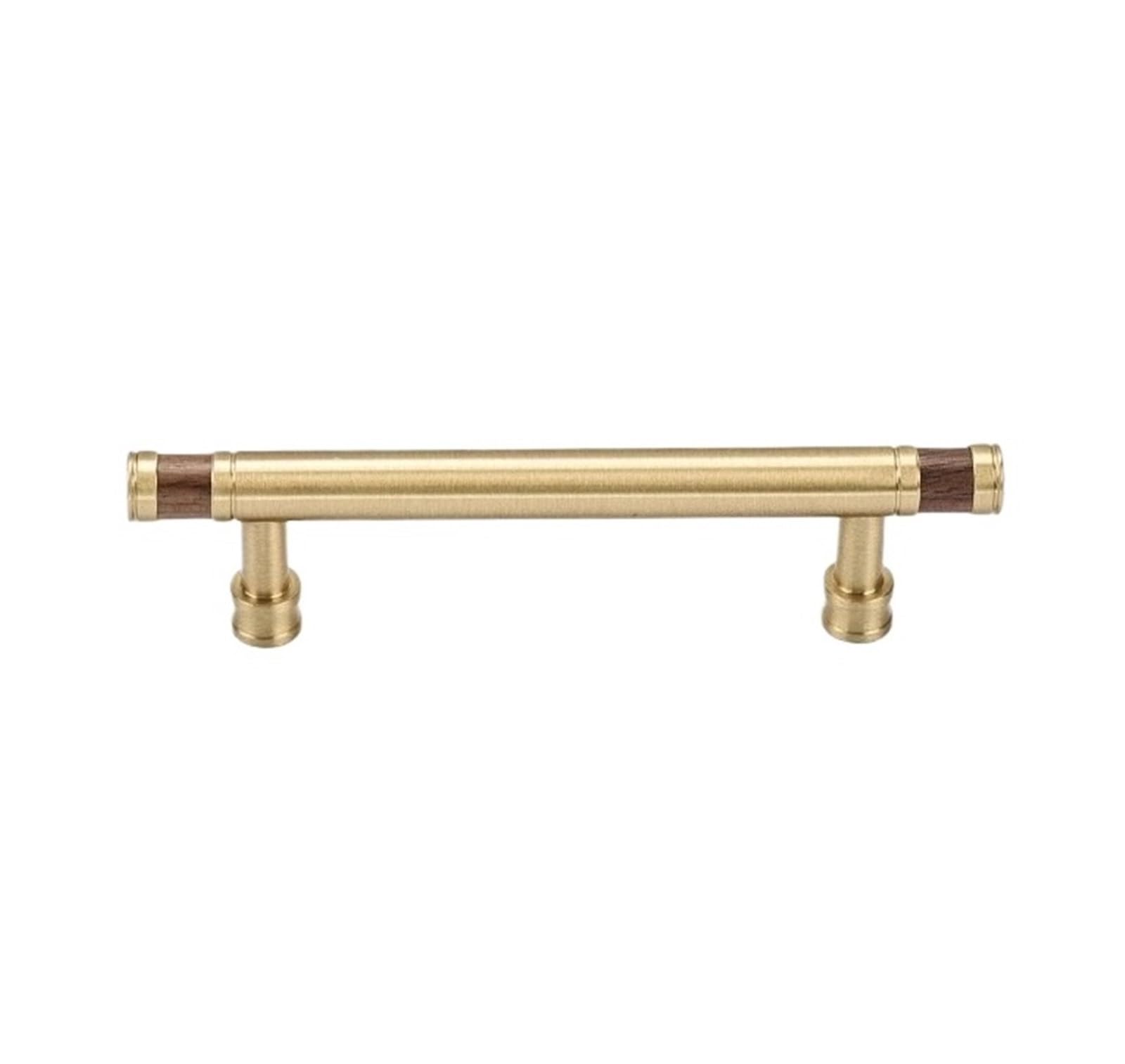 Round Cabinet Knob, For Drawer Furniture, Walnut Brass Single Hole Gold