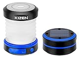 Kizen Collapsible Camping Lantern - USB & Solar Rechargeable Lanterns for Camping, Hiking, Emergency and Outdoor - Power Outage Supplies - Blue