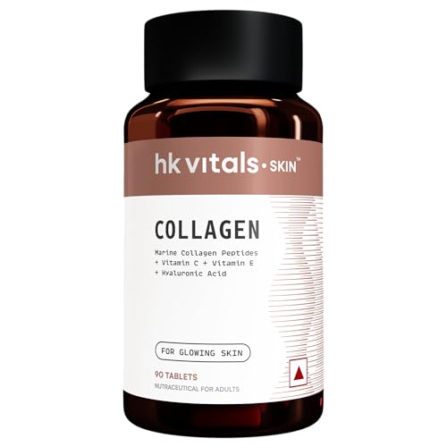Image of hk vitals Collagen Tablets (90 Tablets) | 3000mg | Marine Collagen Peptides | Vitamin C, E, Biotin with Hydrolyzed Peptides