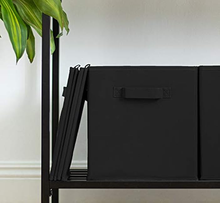 13 Inch Cube Storage Bins - 4 Pack - Large, Dual Handles, Foldable | 13x13 Fabric Bins for Organizing Closet, Clothes and Toys