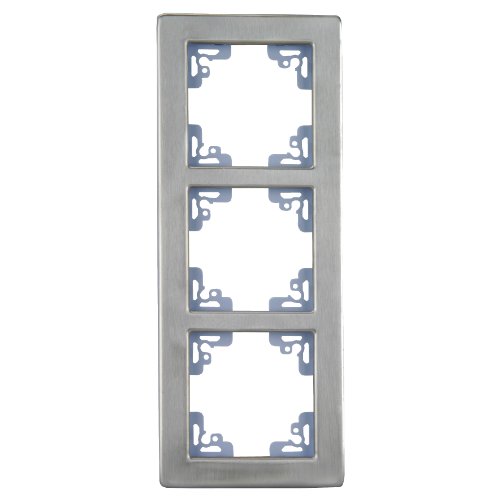 Preisvergleich Produktbild UNITEC 46082 Abdeckrahmen 3-Fach, Melbourne, Serie 706, Aluminium