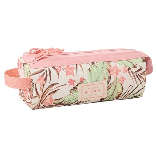Rip Curl Trousse Scolaire Fille 2 Compartiments imprimé Tropical Beige - Polyester recyclé - Toutes Classes dès Le CP