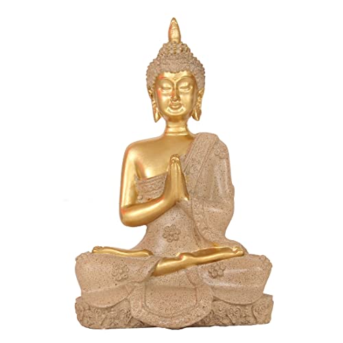 Image of TIED RIBBONS Decorative Lord Buddha Meditating Statue Idol Showpiece (Multi, 16.5 cm x 10.1 cm) for Home Decor Living Room Yoga Room Bedroom Office Table Wall Shelf Decoration Gifting