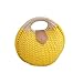 ULTFVPMQR Summer Shell Handbags Personality Cute Rattan Bag Casual Small Round Tote Woven Female Fashion Beach Bag Holiday(Green)