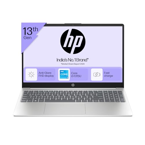 Image of HP Laptop 15, 13th Gen Intel Core i3-1315U, 15.6-inch (39.6 cm), FHD, 8GB DDR4, 512GB SSD, Intel UHD Graphics, 1080p FHD Camera w /Privacy Shutter, Dual Speakers (Win 11, White, 1.6 kg),