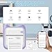 PRINHSJI Inkless Sticker Printer, Mini Pocket Portable Thermal Printer with 10 Rolls Thermal Paper, for Journal/DIY Scrapbook/Travel/Notes/Lists/Label/Memo, Receipt Printer for iOS&Android