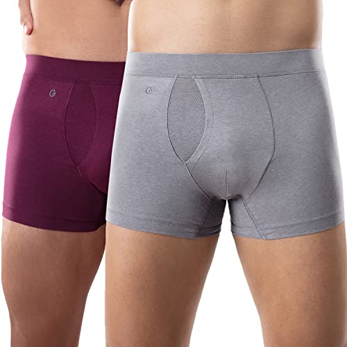 Image of Gloot Men's Trunk: Anti-Odour, Quick Dry, No Rash Elastic, Cool Mesh Zones & No Ride Up | Comfortable Innerwear Cotton-Tencel Fabric for Everyday Trunks, GLUCTIETR01, Multi-Colour, S, 2N