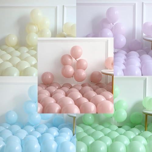Image of Tea Party Decorations 26Pcs Macaron Balloons with LETS PARTEA Foil Balloon Banner, Teacups andTeapot Hanging Swirls for Floral Spring Birthday Mother's Day Talking Tables Tea Party Supplies