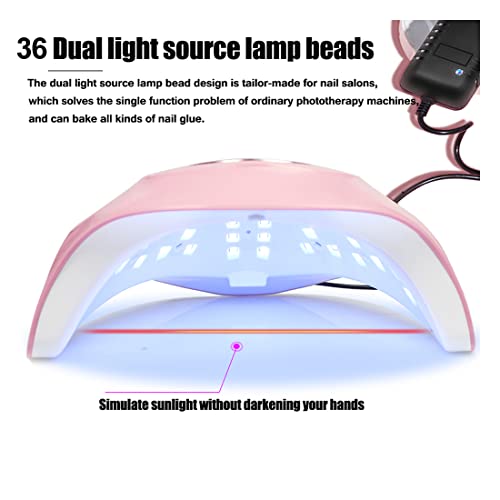 Gleevia UV Nail Dryer Lamp Automaic Senson 45 UV Light 4 Timer 10 30 60 90S Professional Manicure Pedicure for UV Gel, UV Builder, Gel Nail Polish Dryer (Sun X5 Plus_54W, Pink) - Image 5