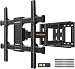 Perlegear TV Wall Bracket for 37-84 Inch Flat/Curved TVs up to 60kg, Swivel Tilt TV Bracket Max.VESA 600x400mm, Full Motion Wall Mount with Dual Arm