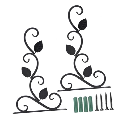 EPIGEIST アイアン製壁掛けフック プラントハンギングブラケット 鉢植え用 ブラック 耐久性ガーデンブラケット 屋内外リビングやの装飾に